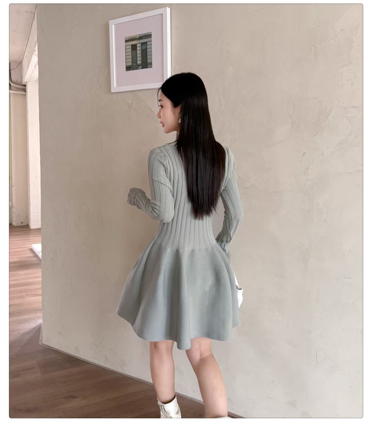 Small skirt slim unique knitted temperament dress