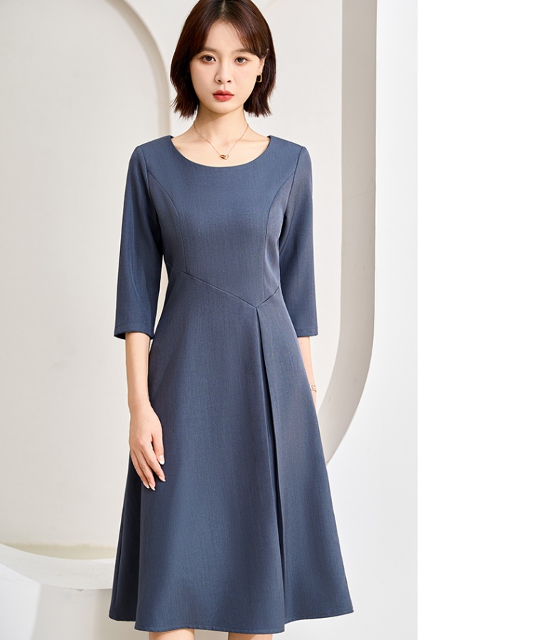 France style retro pinched waist slim dress for women