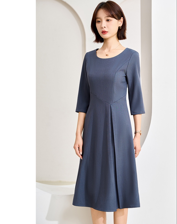 France style retro pinched waist slim dress for women