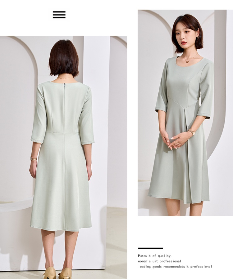 France style retro pinched waist slim dress for women