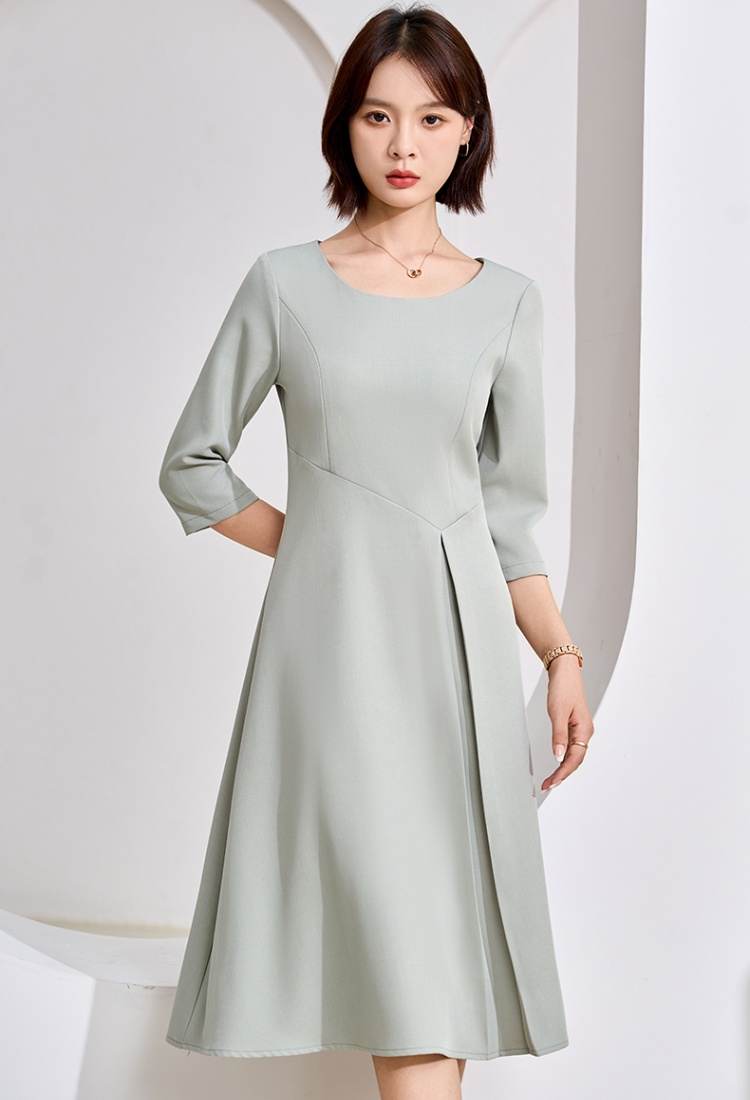 France style retro pinched waist slim dress for women