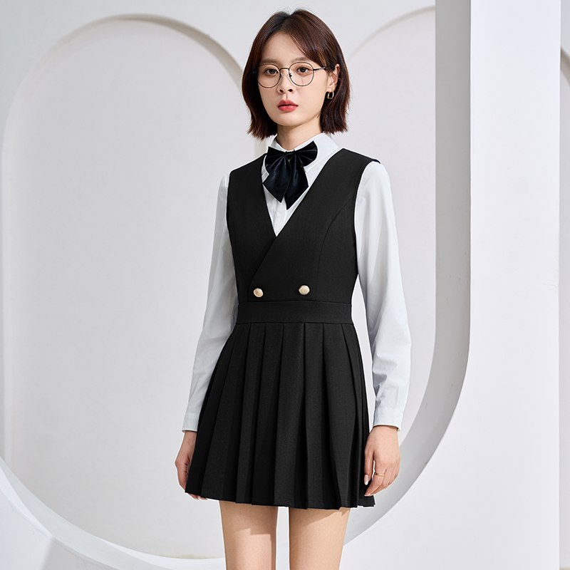 Pinched waist France style slim retro dress