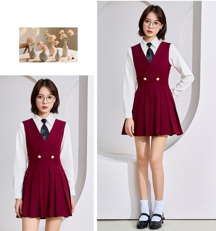 Pinched waist France style slim retro dress