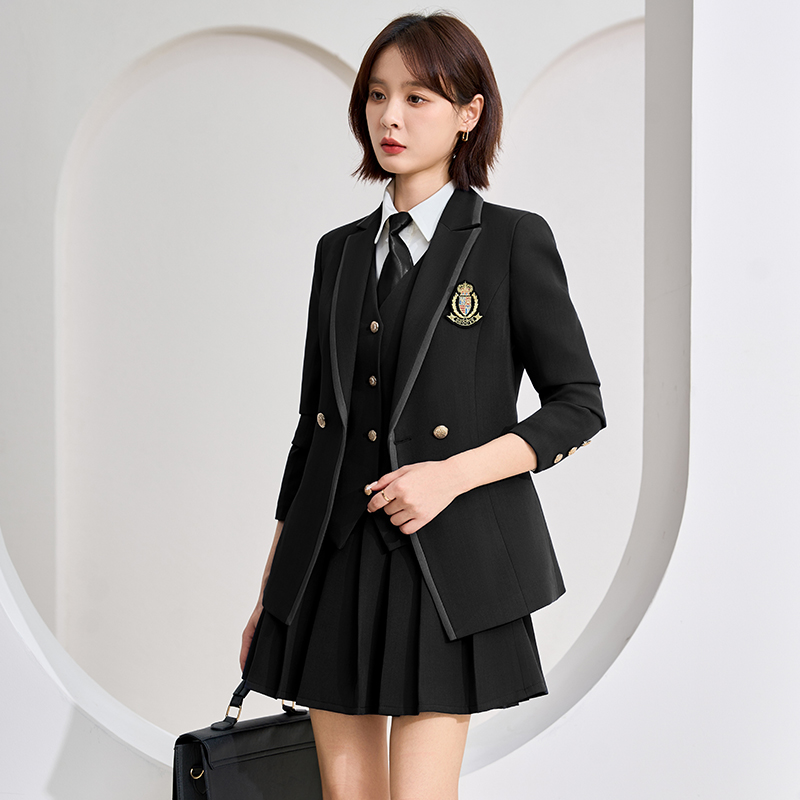 Temperament commuting business suit slim coat 3pcs set