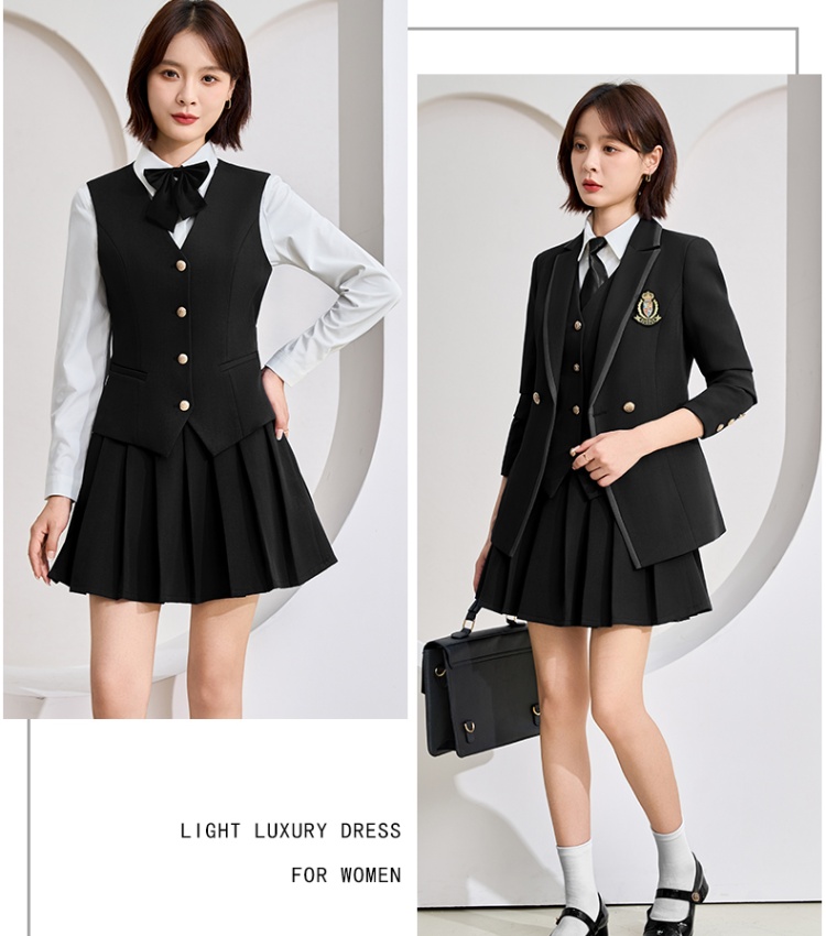 Temperament commuting business suit slim coat 3pcs set