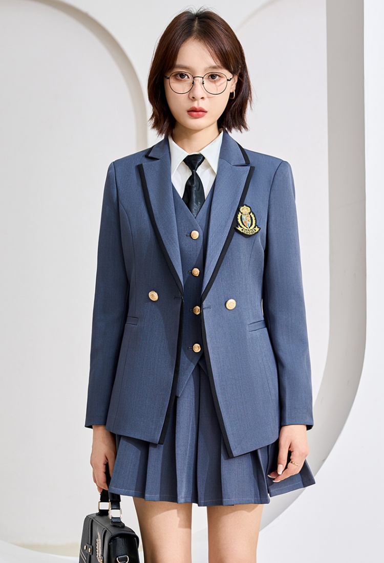 Temperament commuting business suit slim coat 3pcs set