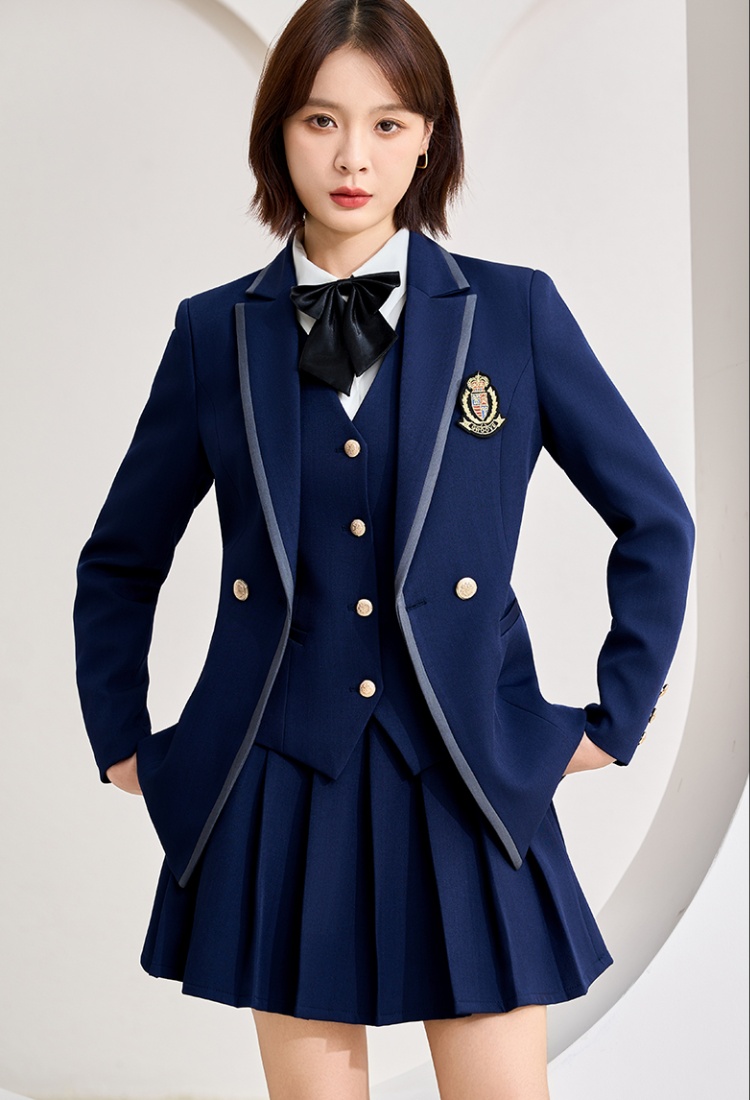 Temperament commuting business suit slim coat 3pcs set