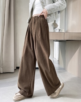 High waist corduroy wide leg pants autumn and winter pants