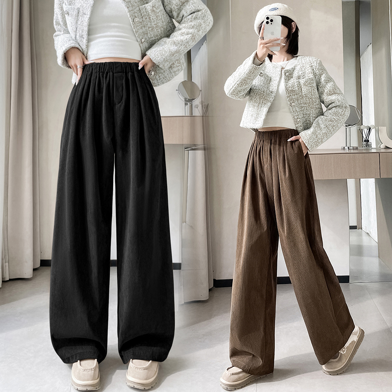 High waist corduroy wide leg pants autumn and winter pants