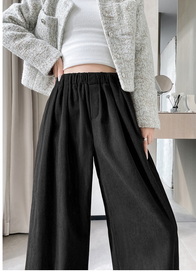 High waist corduroy wide leg pants autumn and winter pants