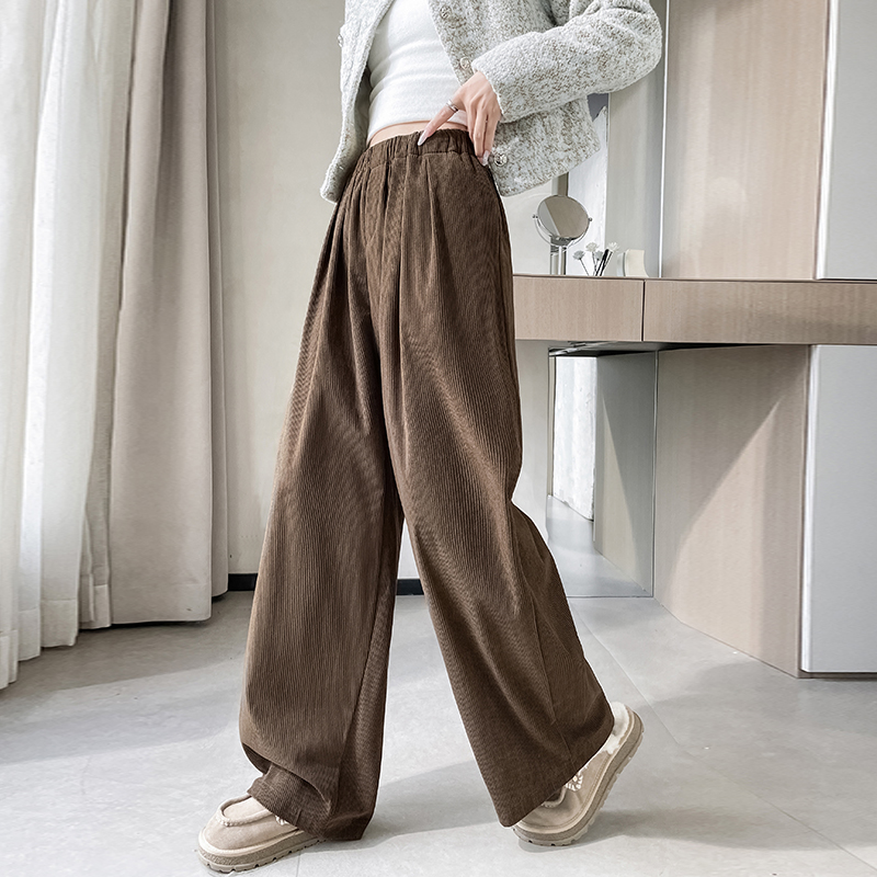 High waist corduroy wide leg pants autumn and winter pants