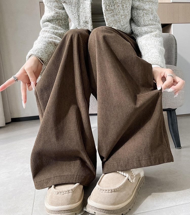 High waist corduroy wide leg pants autumn and winter pants