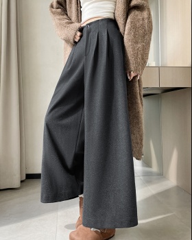 Thick slim woolen suit pants Casual high waist long pants
