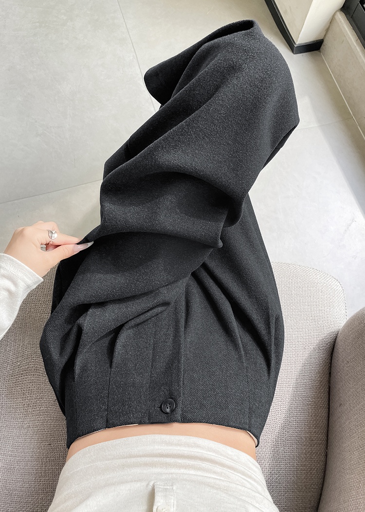 Thick slim woolen suit pants Casual high waist long pants