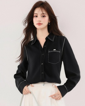Autumn unique tops France style small shirt for women