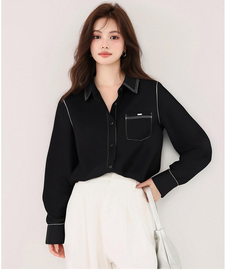 Autumn unique tops France style small shirt for women