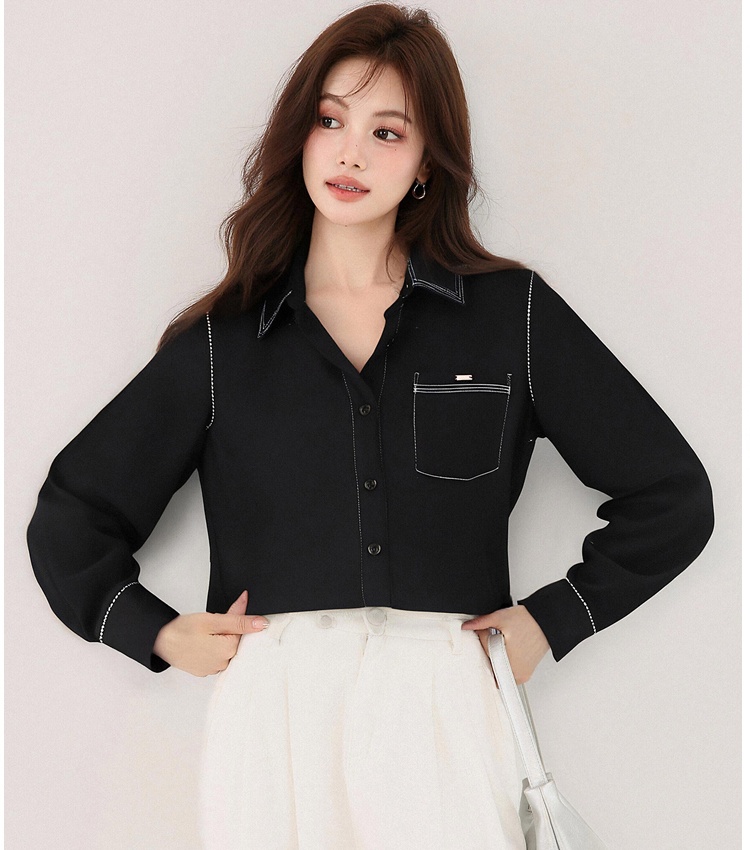 Autumn unique tops France style small shirt for women