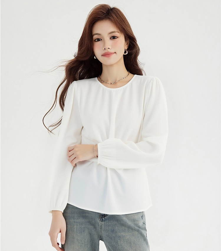 Show young long sleeve tops cross bandage small shirt for women