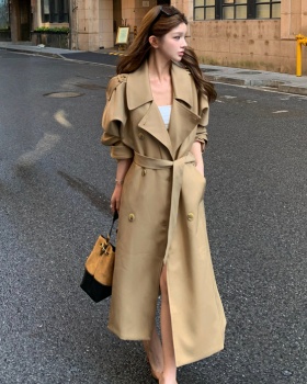 Long coat temperament windbreaker for women