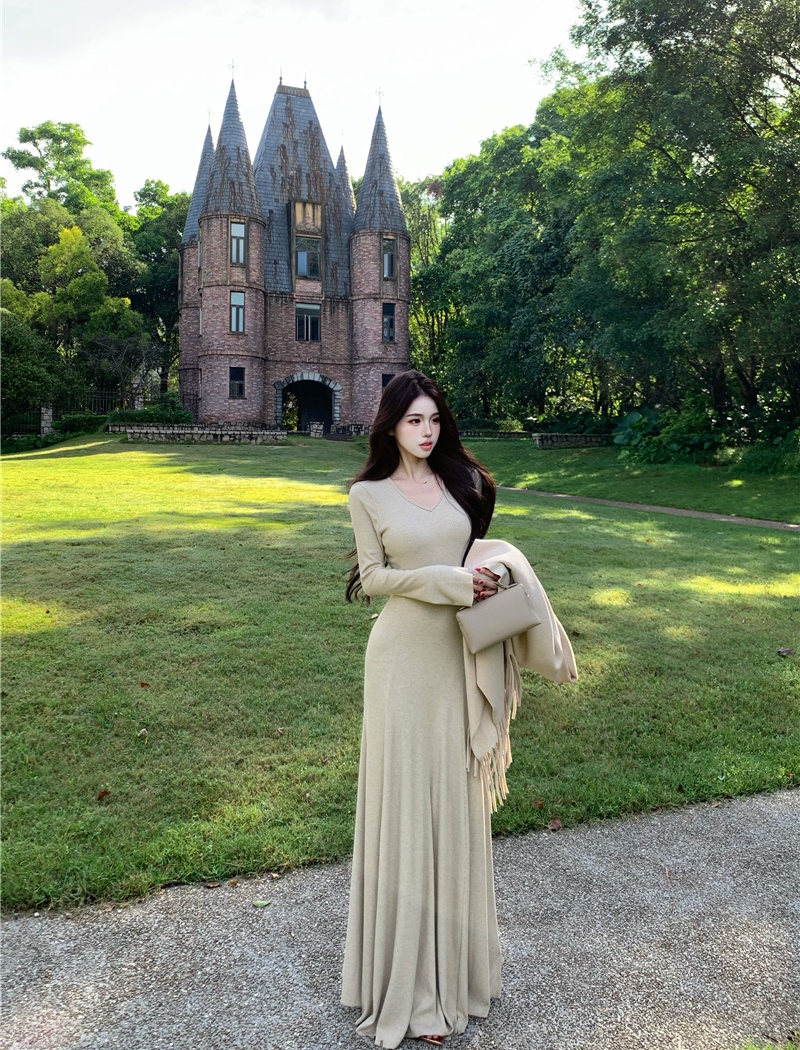 Mermaid slim shawl bottoming jumpsuit 2pcs set