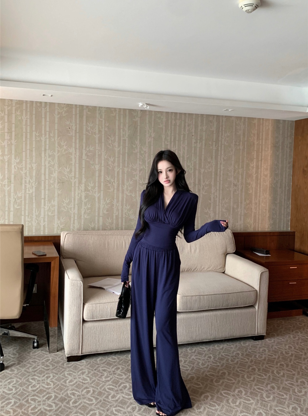 Enticement wide leg pants tops a set for women