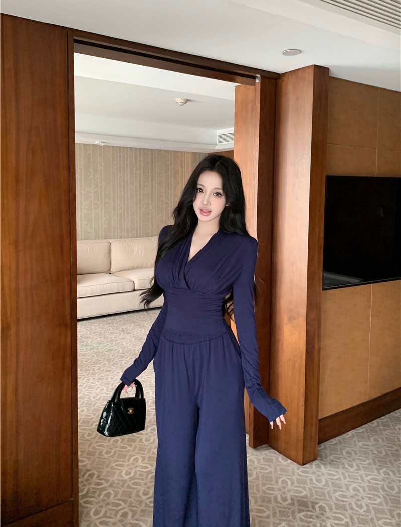 Enticement wide leg pants tops a set for women
