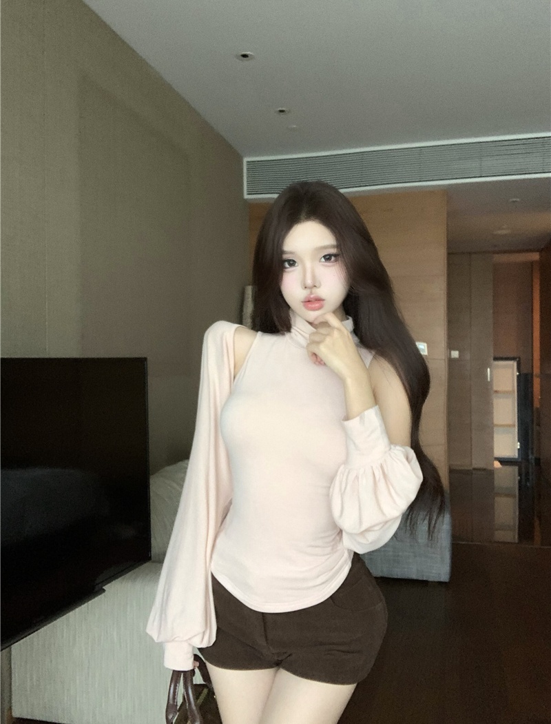 France style enticement heap collar slim temperament tops