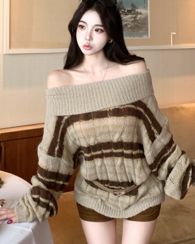 Korean style lazy tops knitted sweater for women