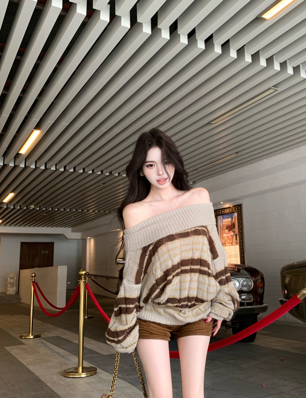 Korean style lazy tops knitted sweater for women