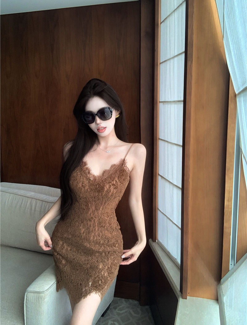 Spicegirl enticement strap dress bottoming sweater 2pcs set