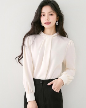 All-match autumn profession apricot shirt for women
