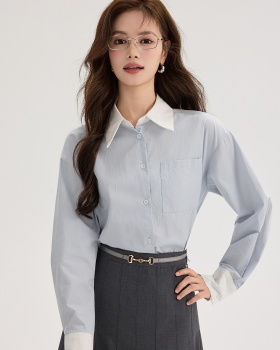 Slim retro all-match tops Casual temperament shirt for women