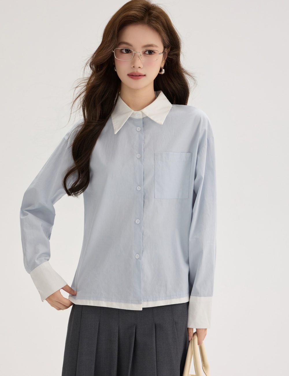 Slim retro all-match tops Casual temperament shirt for women