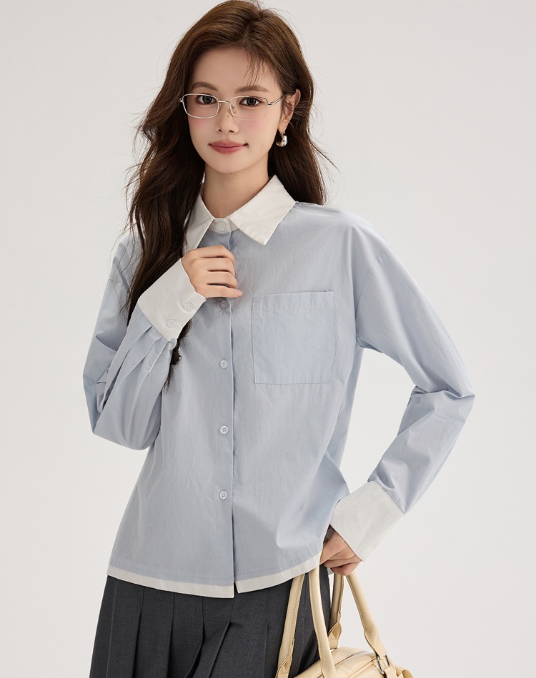 Slim retro all-match tops Casual temperament shirt for women