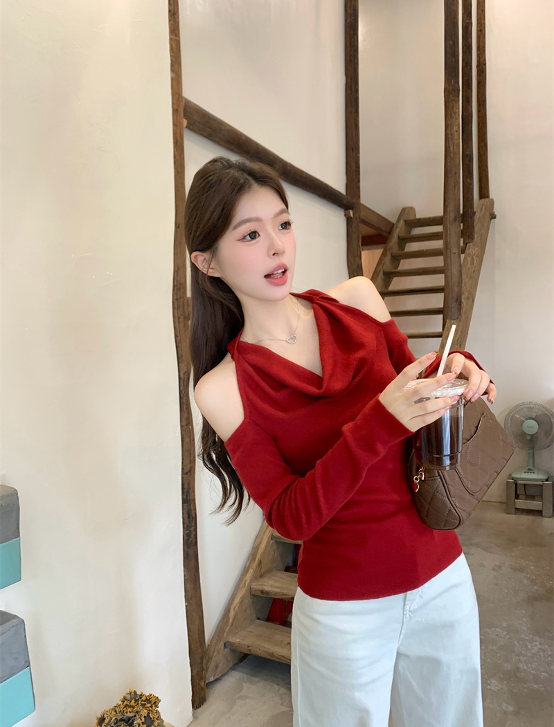 Stripe slim sweater long sleeve spicegirl T-shirt