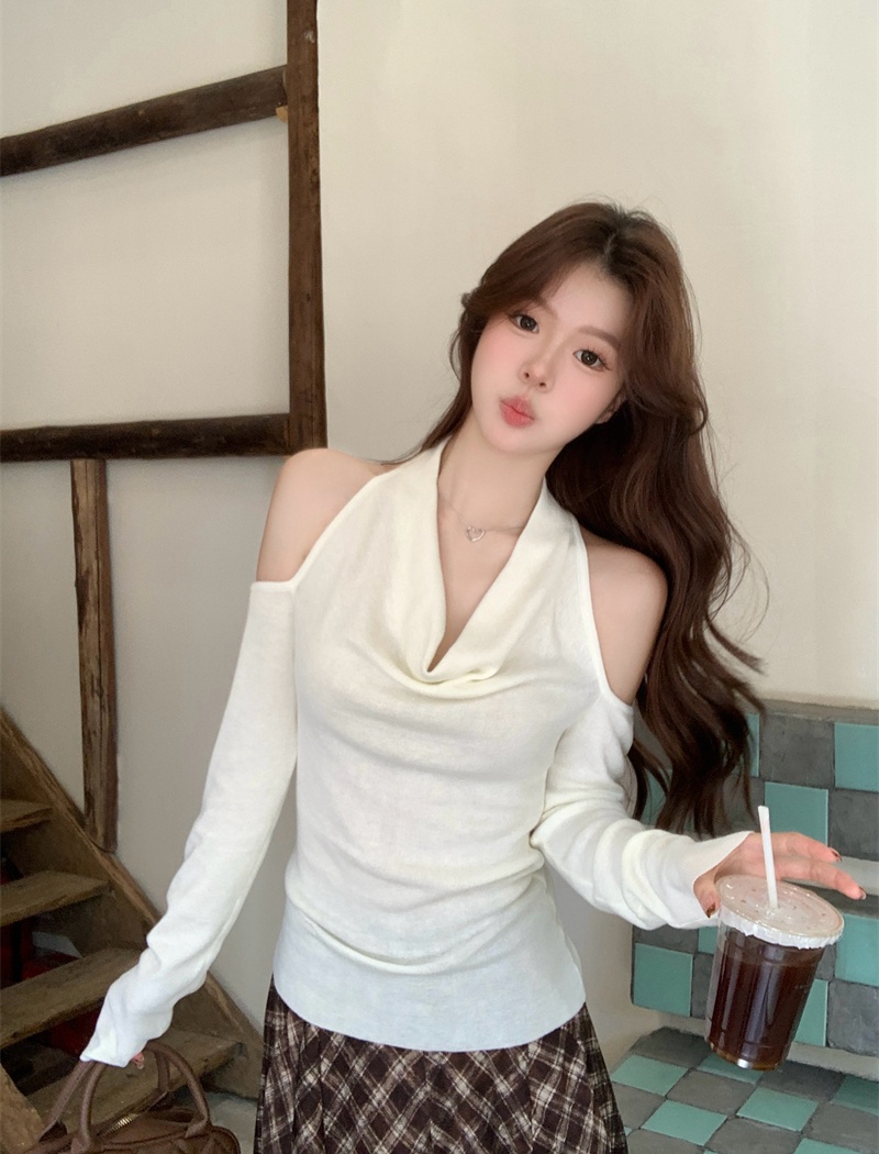 Stripe slim sweater long sleeve spicegirl T-shirt