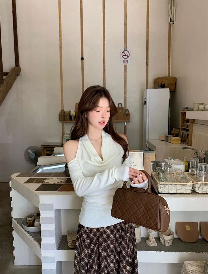 Stripe slim sweater long sleeve spicegirl T-shirt
