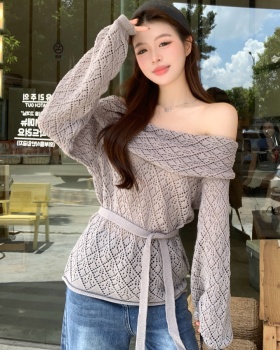 Frenum pinched waist tops unique sweater for women