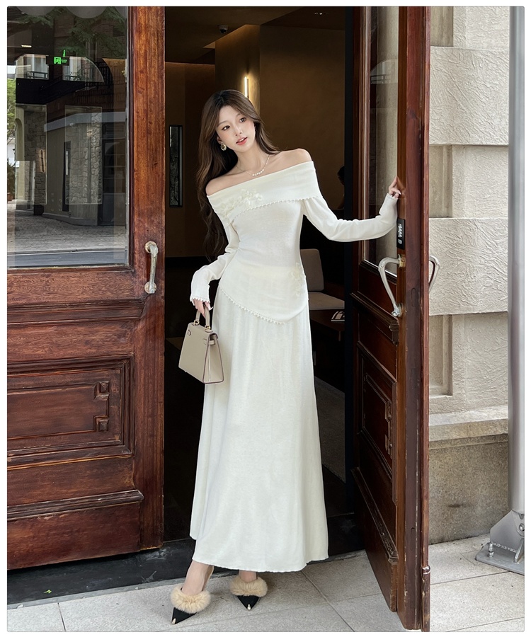 Fashion tops France style sweater 2pcs set for women