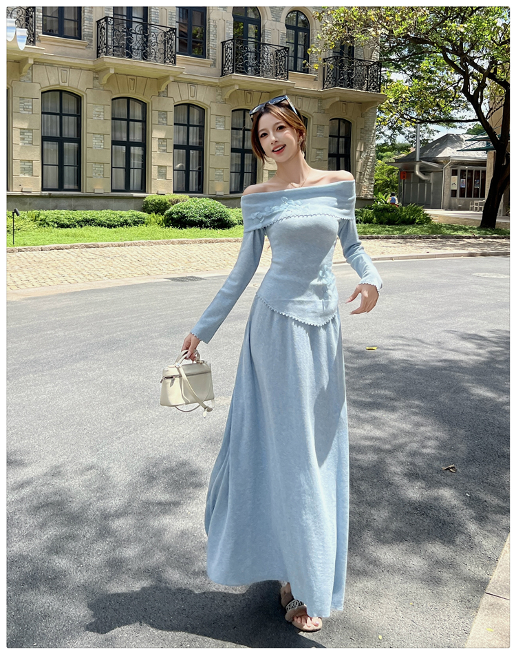 Fashion tops France style sweater 2pcs set for women