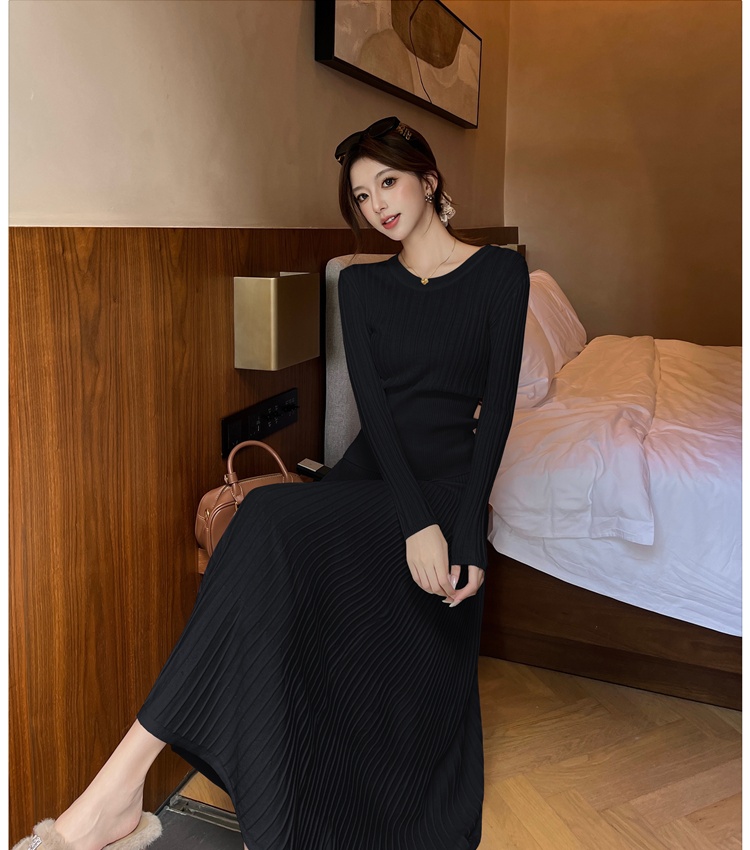 Pit stripe long skirt commuting tops 2pcs set
