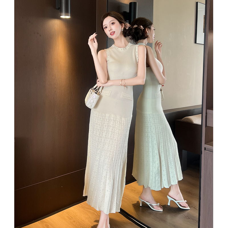 Tender dress chanelstyle cardigan 2pcs set