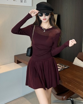 Simple sweater fashion short skirt 2pcs set