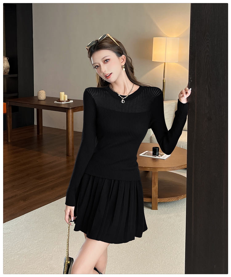Simple sweater fashion short skirt 2pcs set
