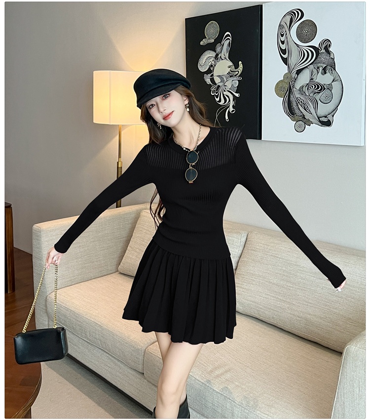 Simple sweater fashion short skirt 2pcs set