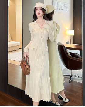 Autumn and winter dress France style long dress