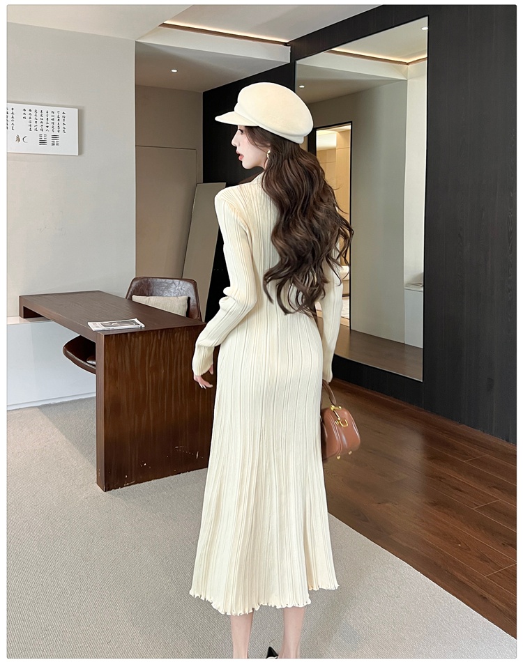 Autumn and winter dress France style long dress