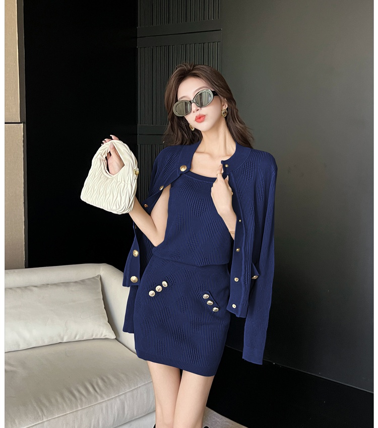 Package hip skirt cardigan 3pcs set for women