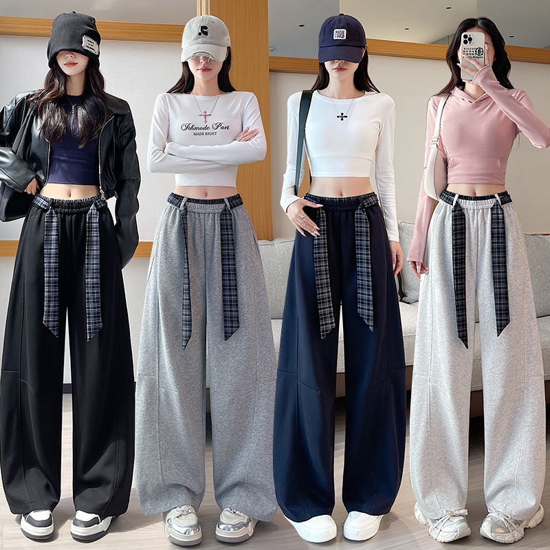 Autumn wide leg pants straight casual pants for women