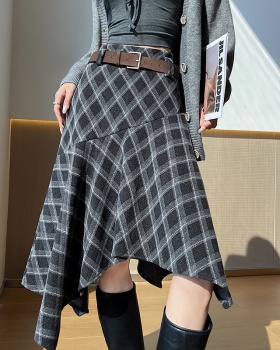 Plaid retro autumn and winter spicegirl skirt for women